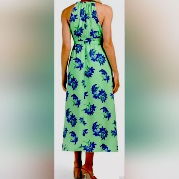 Likely Karrica Maxi Dress Midriff Cutout Pistachio Green Blue Floral NWT - Picture 2 of 5